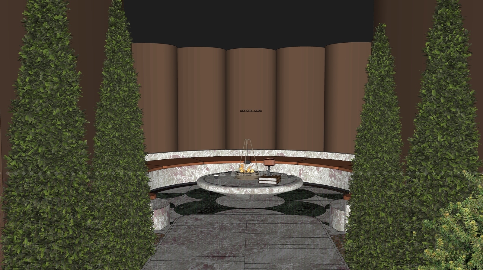 轻奢小区景观SU模型下载【ID:1234006061】