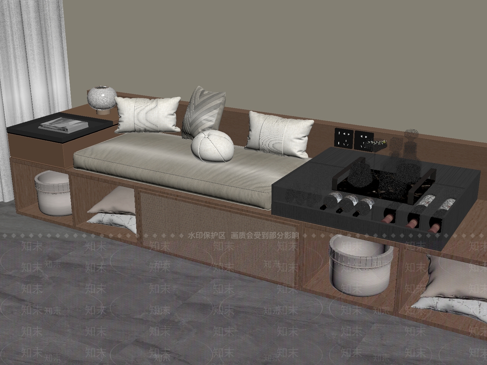 现代简约卡座沙发SU模型下载【ID:1234006531】