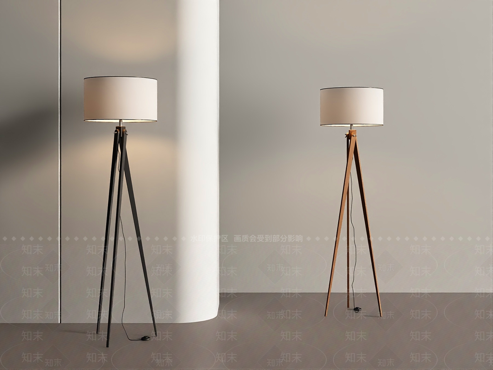 北欧落地灯3D模型下载【ID:1234007661】