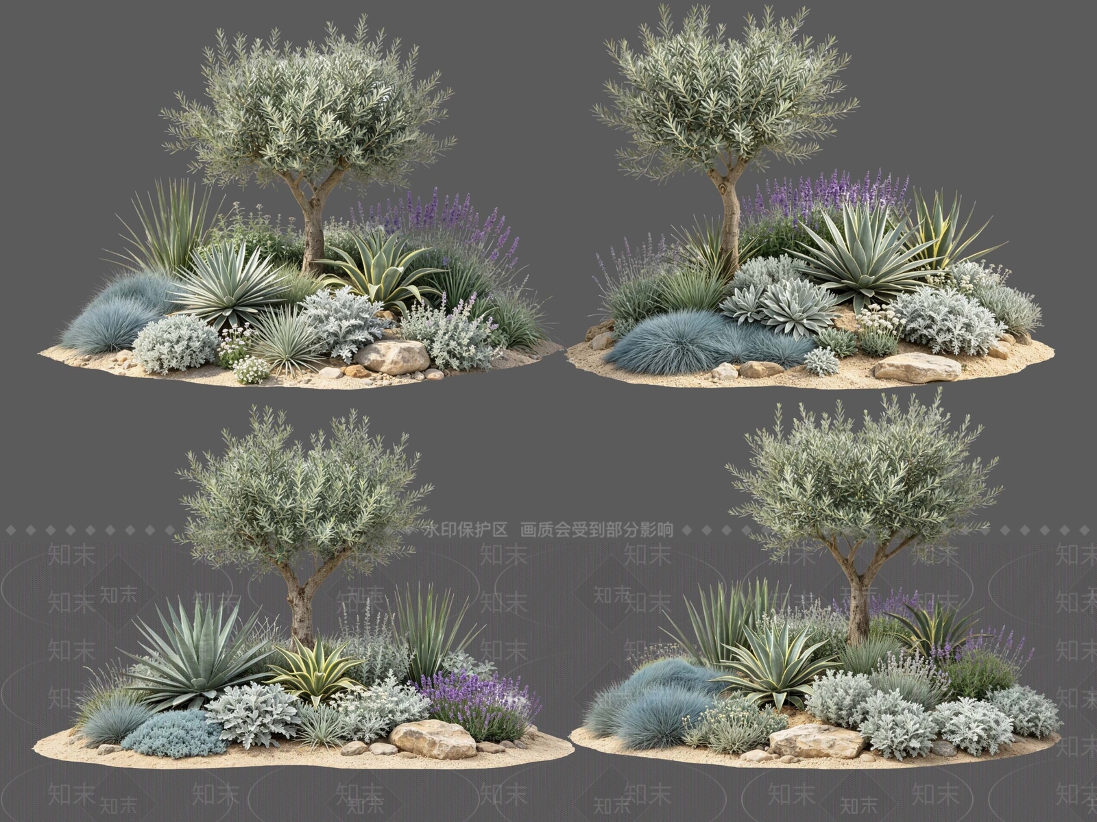 地中海景观花境SU模型下载【ID:1234007844】