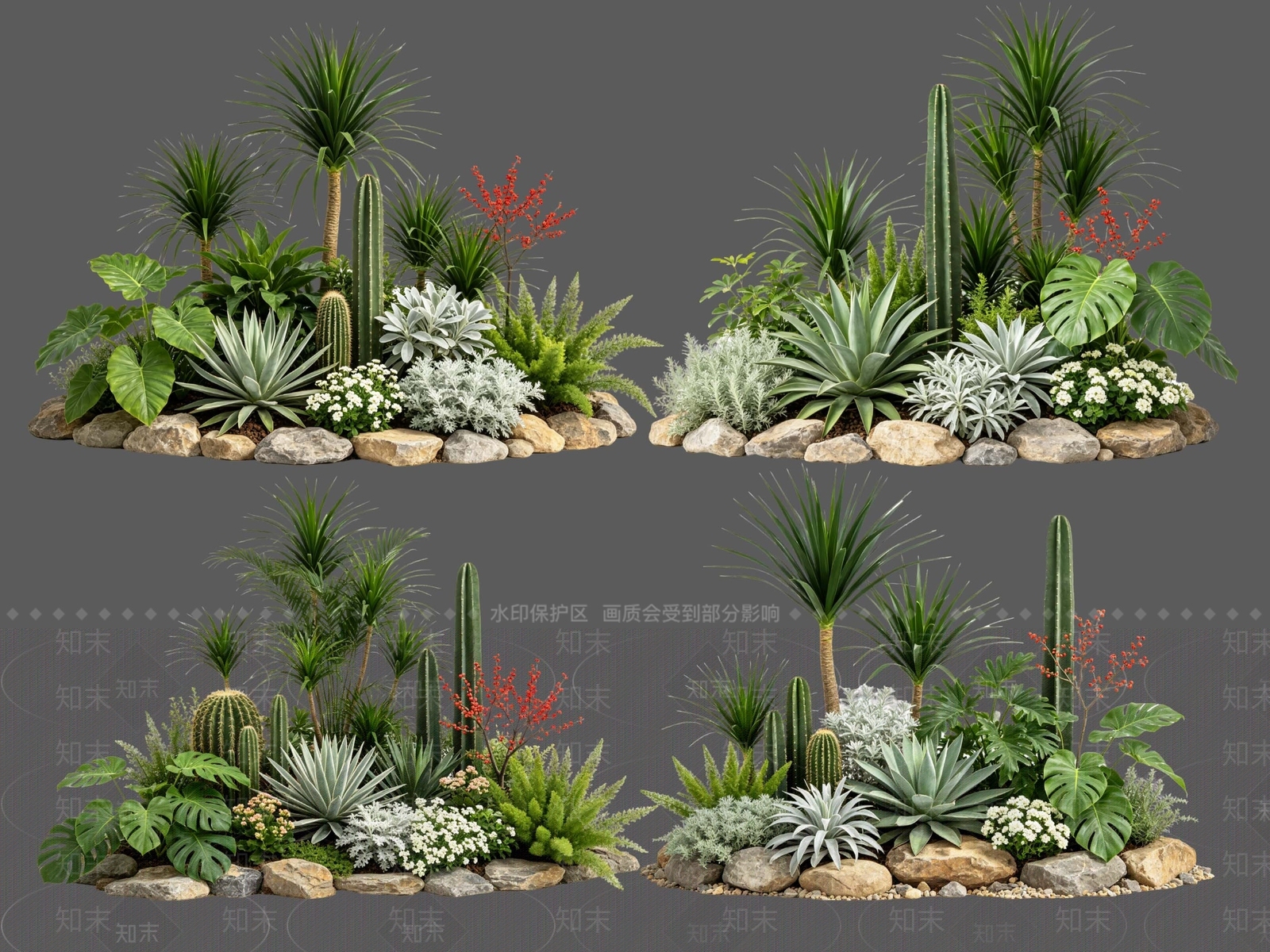 现代主义沙漠植物SU模型下载【ID:1234007990】