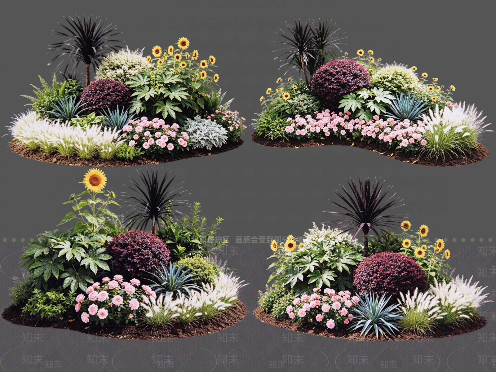 现代主义花境SU模型下载【ID:1234008210】