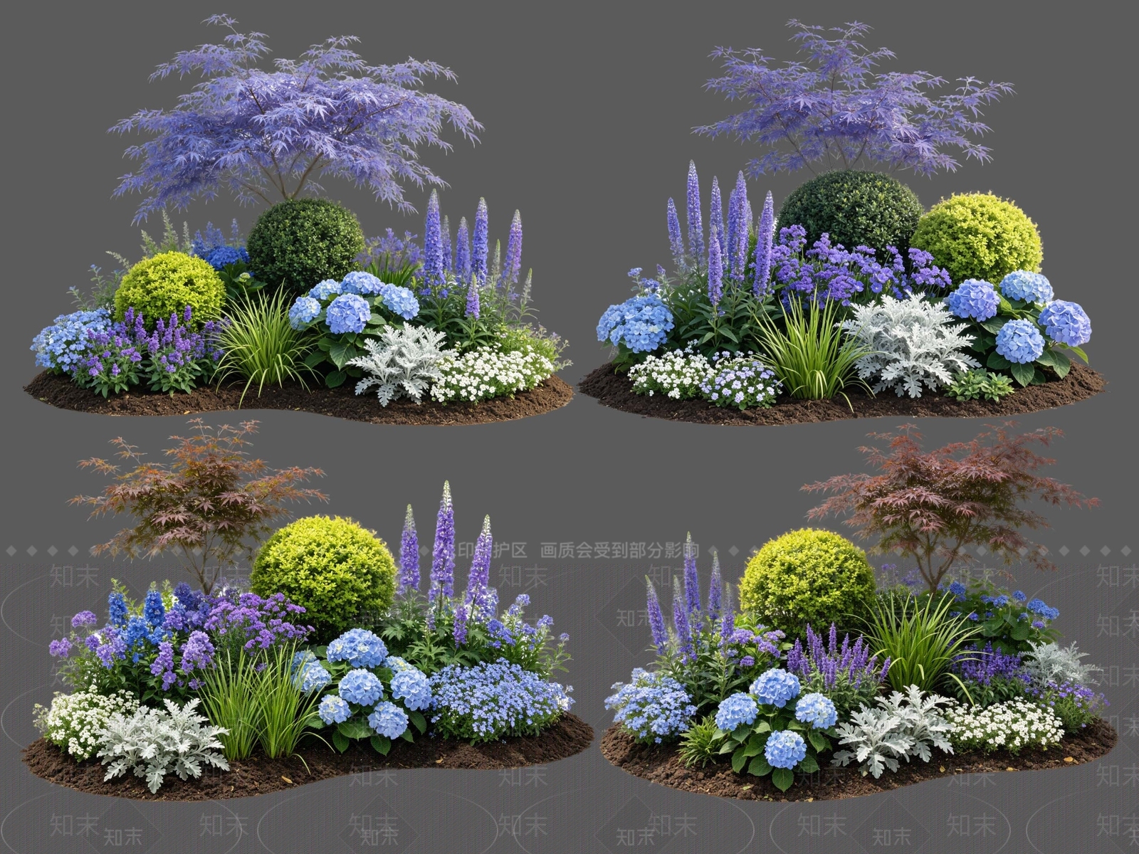 现代主义花境SU模型下载【ID:1234008956】