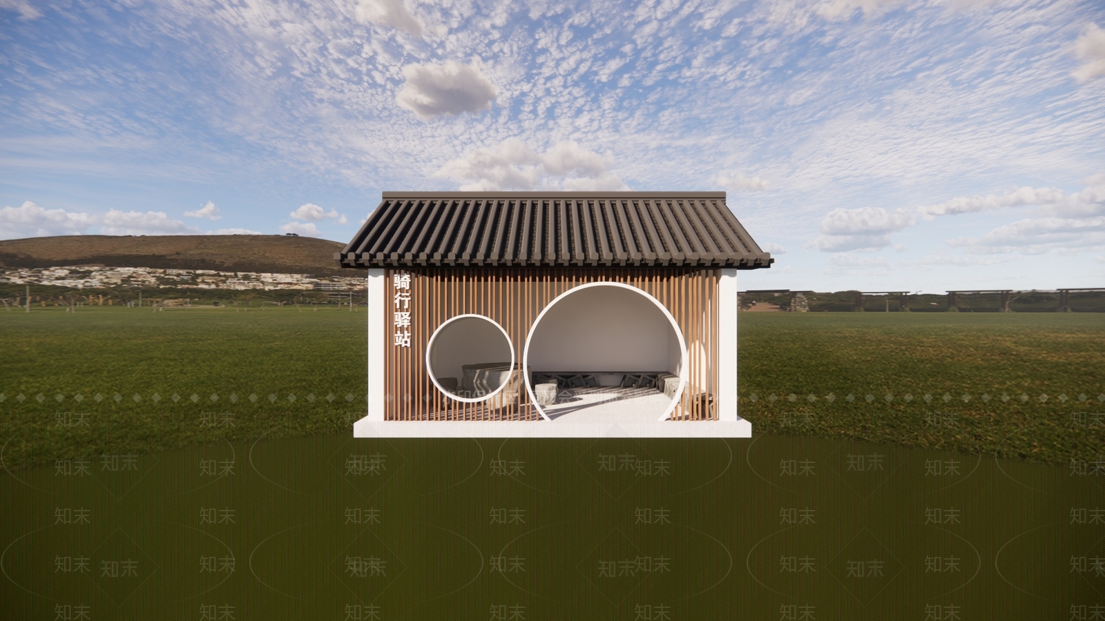 新中式小公建SU模型下载【ID:1234009087】
