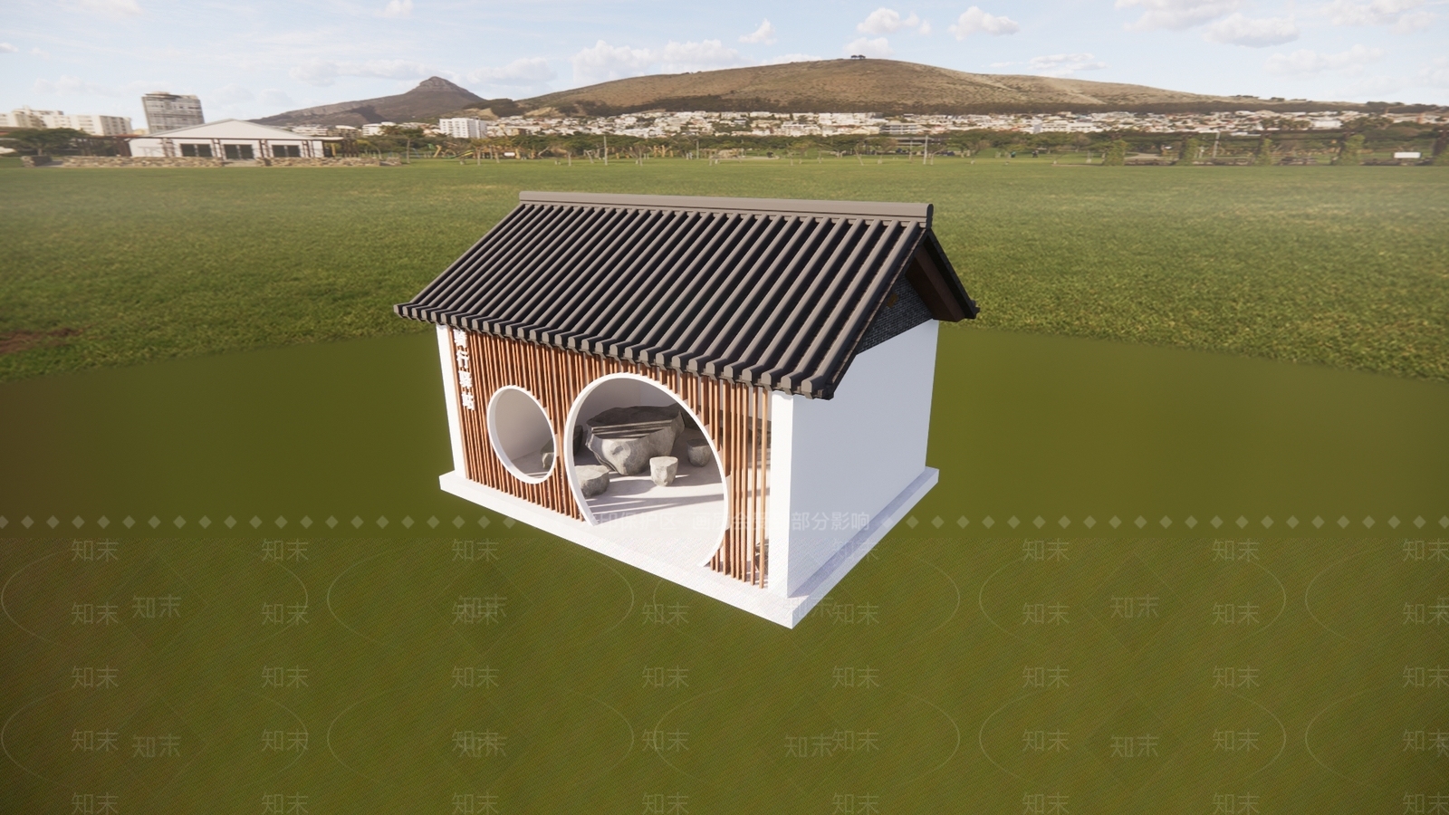 新中式小公建SU模型下载【ID:1234009087】