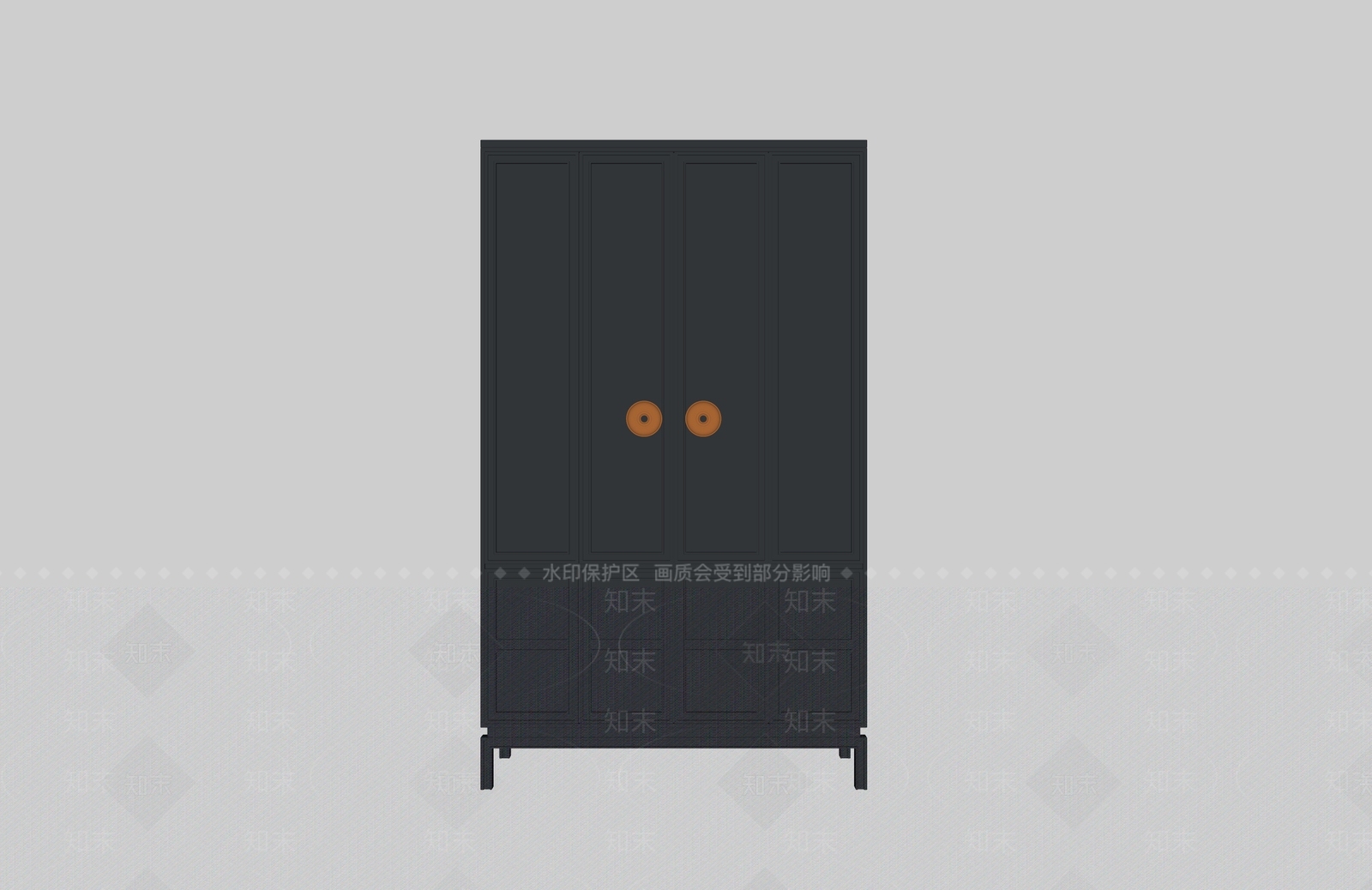 新中式衣柜SU模型下载【ID:1234010004】