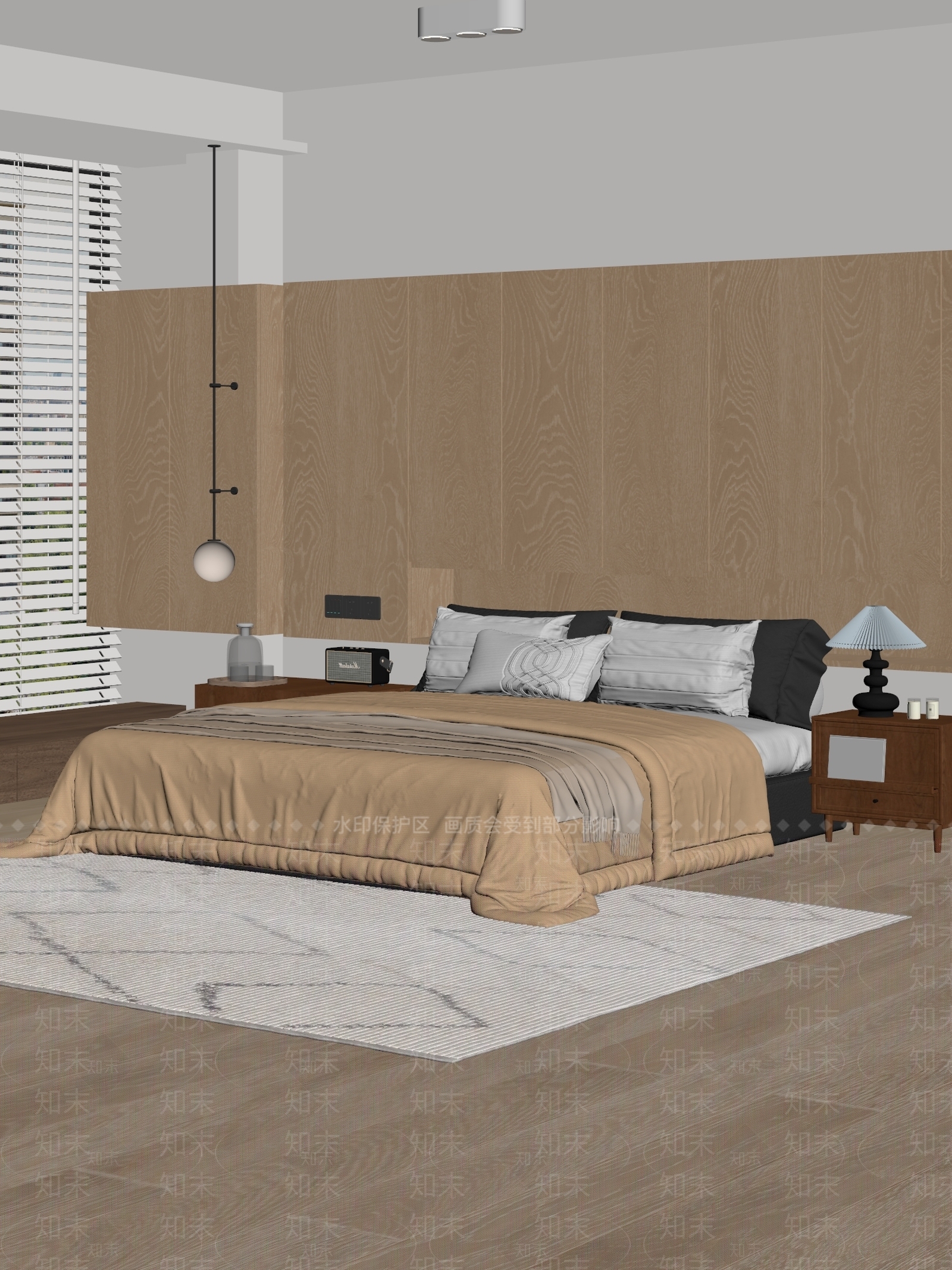 原木风主卧3D模型下载【ID:1234013042】