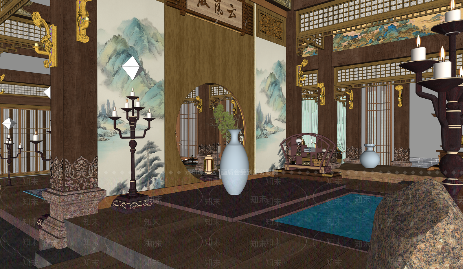 中式影视SU模型下载【ID:1234017166】