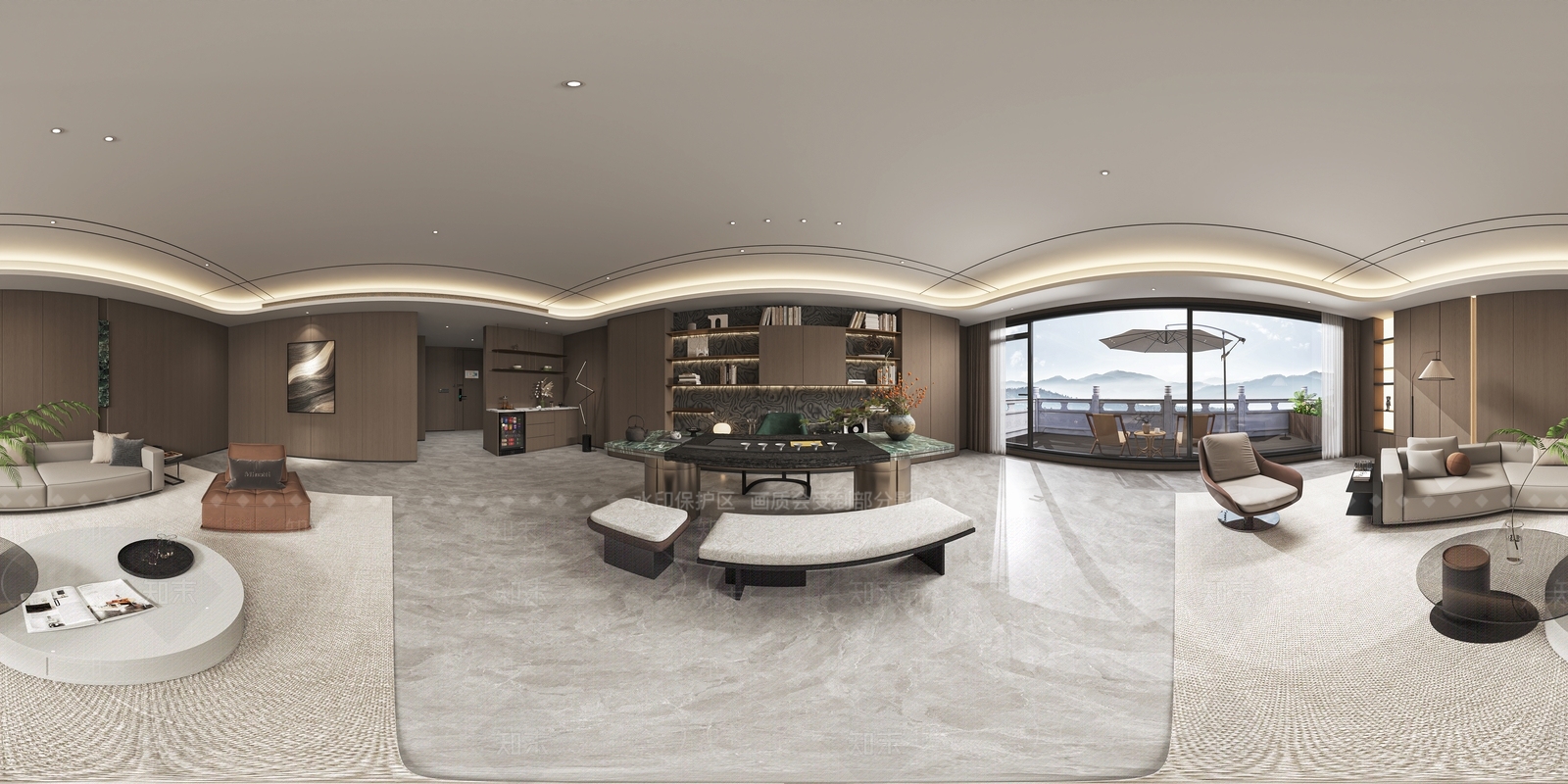 新中式酒店客房3D模型下载【ID:1234018991】