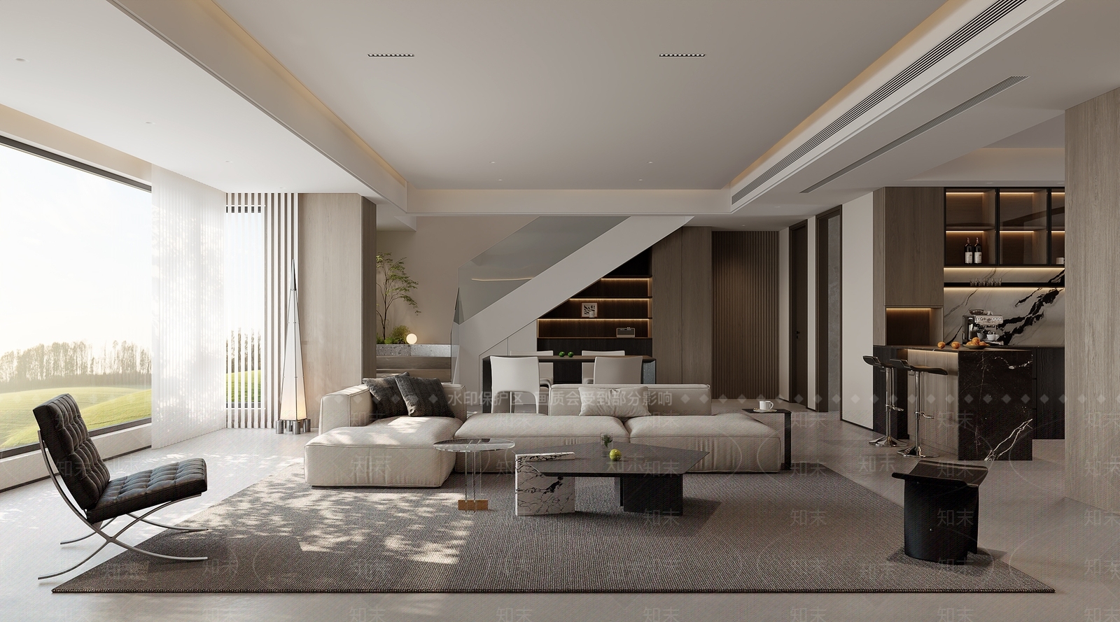 现代简约客餐厅3D模型下载【ID:1234021797】