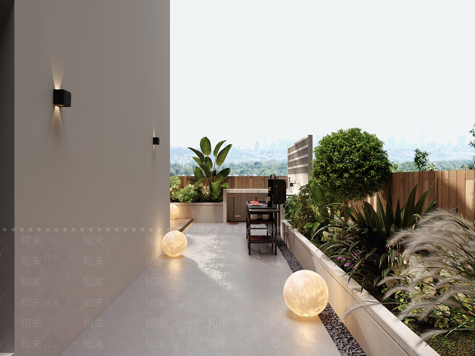 现代简约屋顶花园3D模型下载【ID:1234022479】