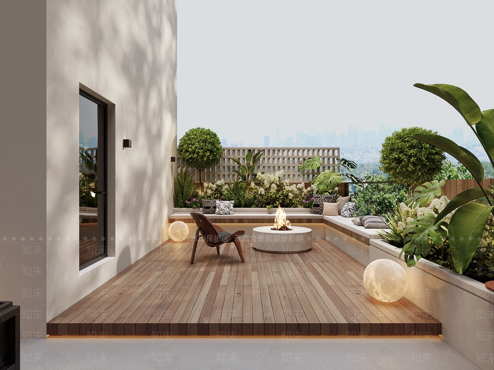 现代简约屋顶花园3D模型下载【ID:1234022479】