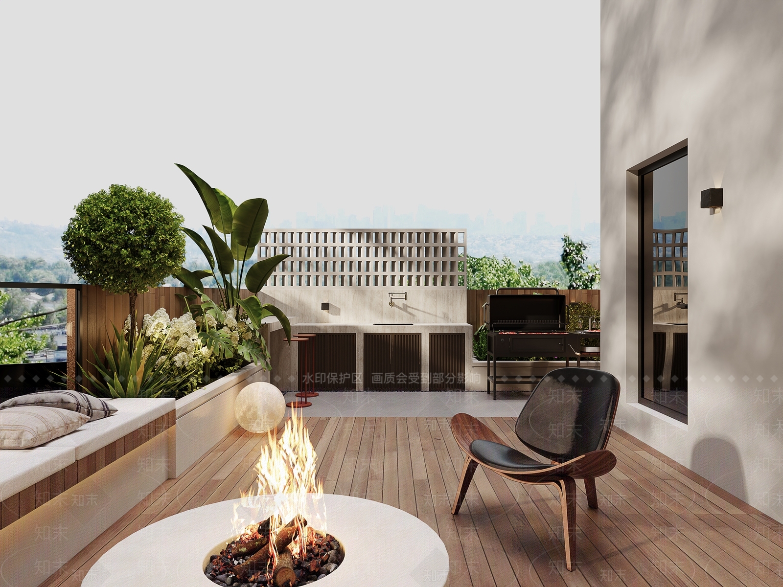 现代简约屋顶花园3D模型下载【ID:1234022479】