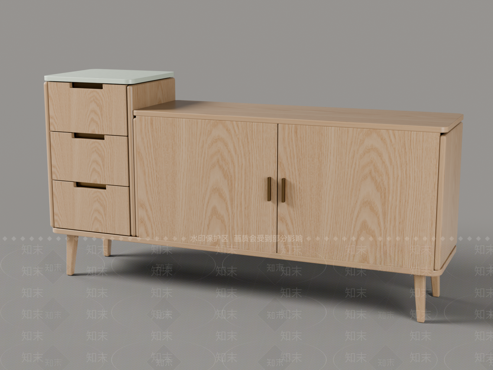 原木风玄关柜3D模型下载【ID:1234024567】