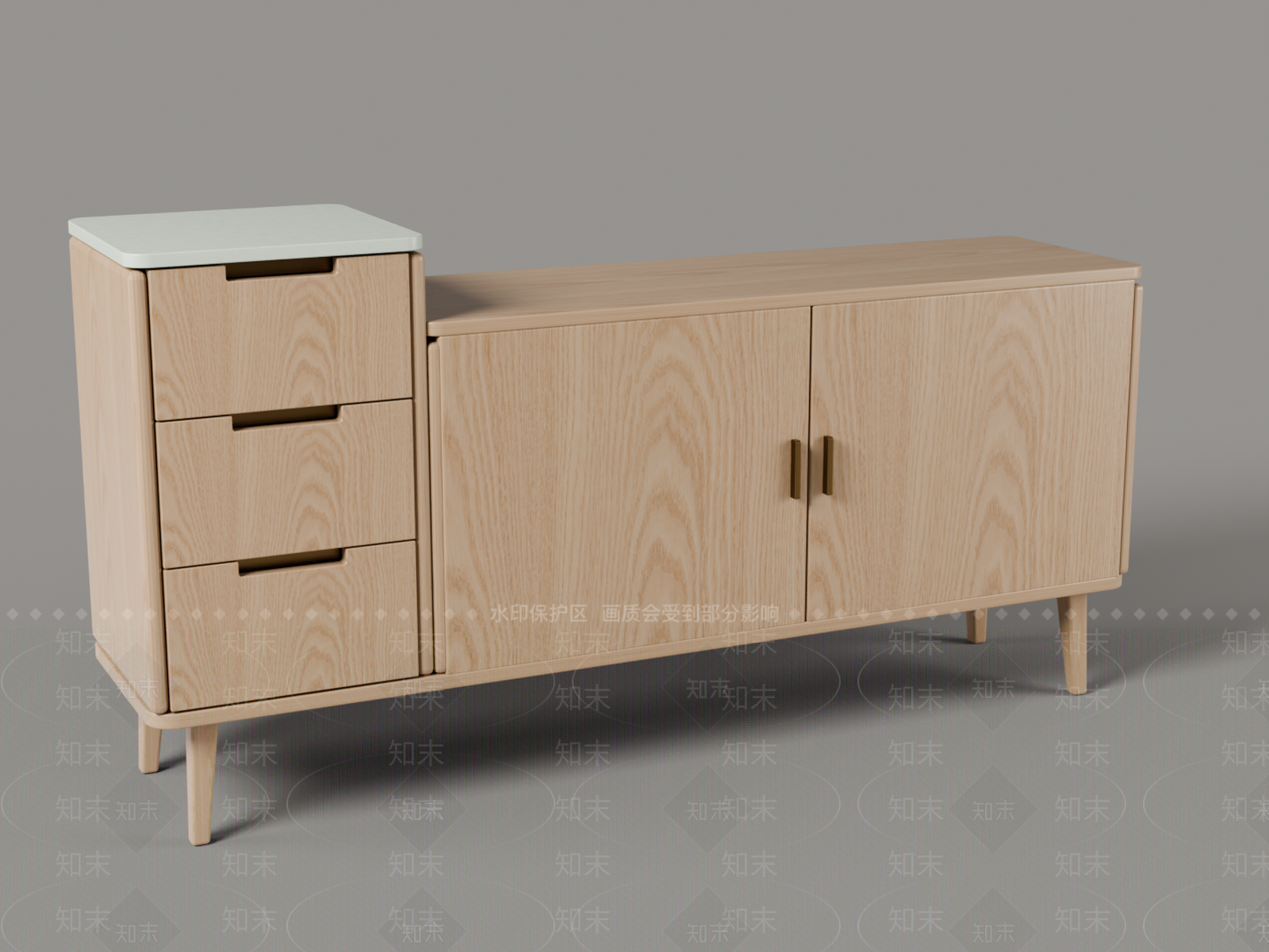 原木风玄关柜3D模型下载【ID:1234024567】