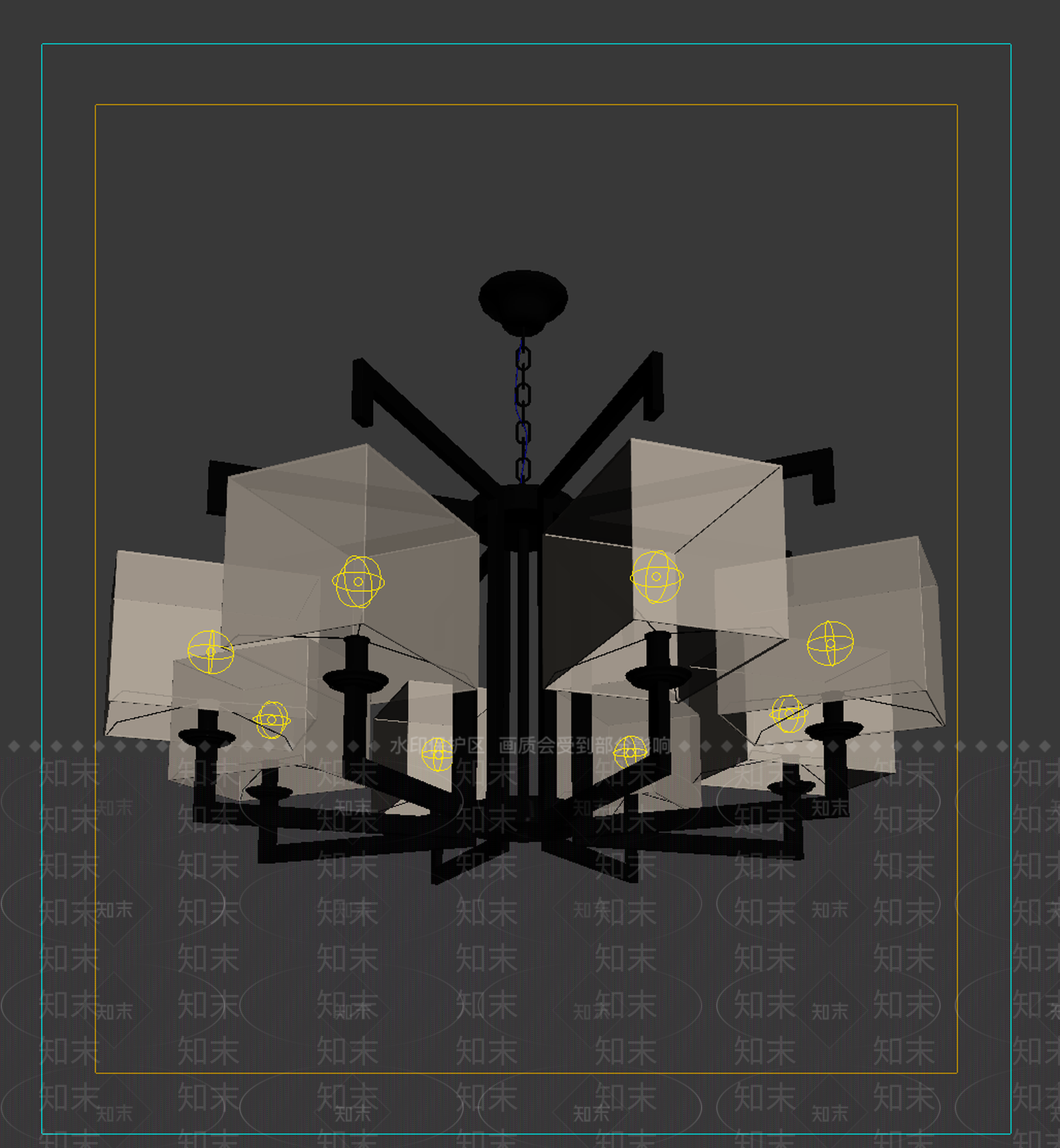 新中式吊灯3D模型下载【ID:1234024688】