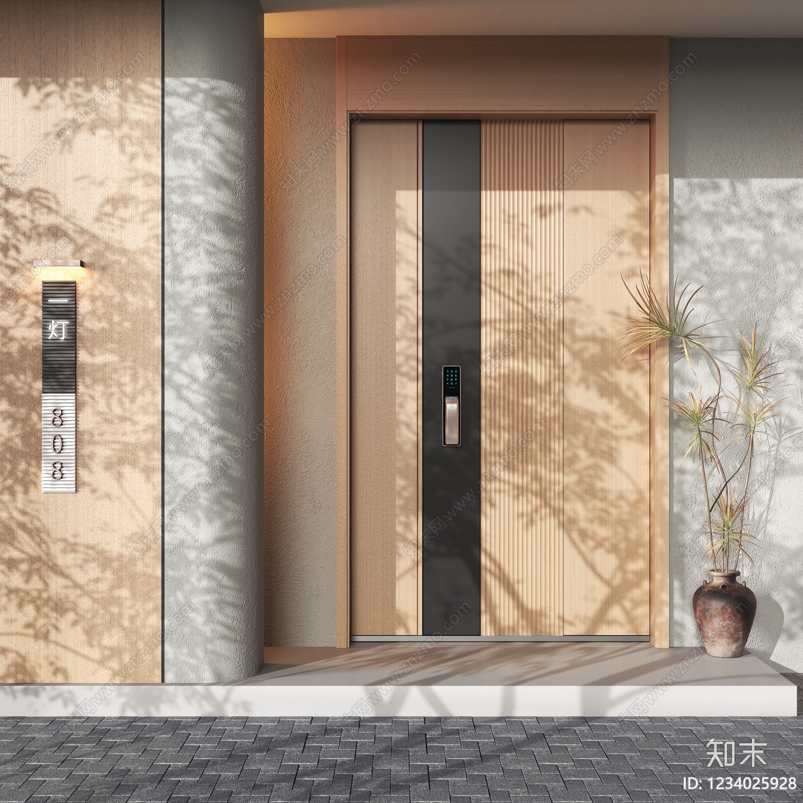 原木风玄关SU模型下载【ID:1234025928】