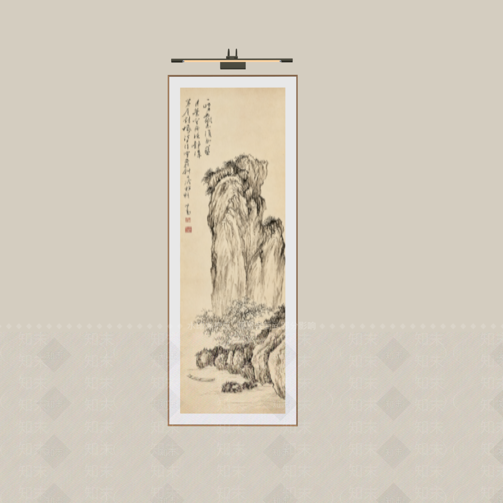 新中式山水画3D模型下载【ID:1234026324】