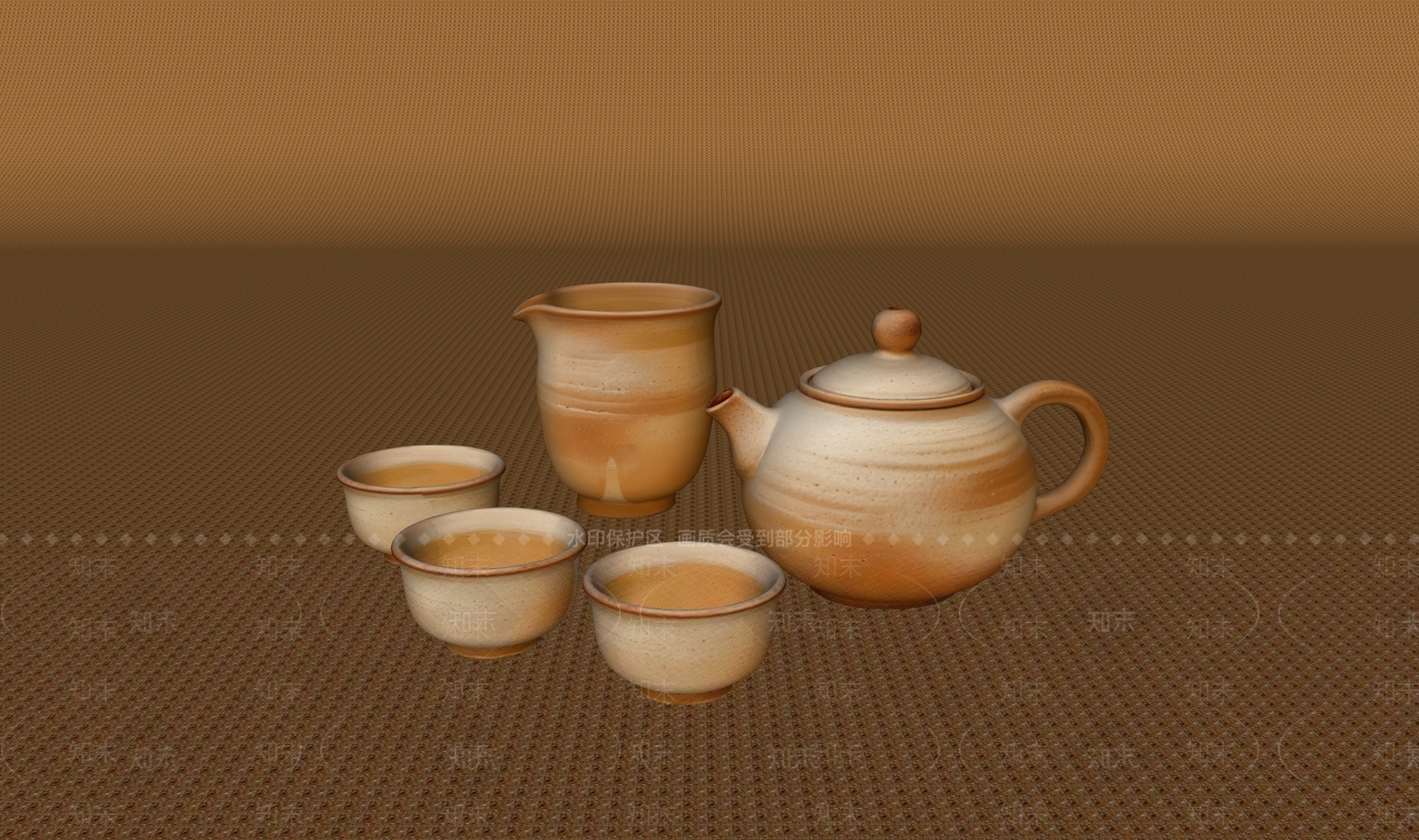 日式茶具SU模型下载【ID:1234026529】