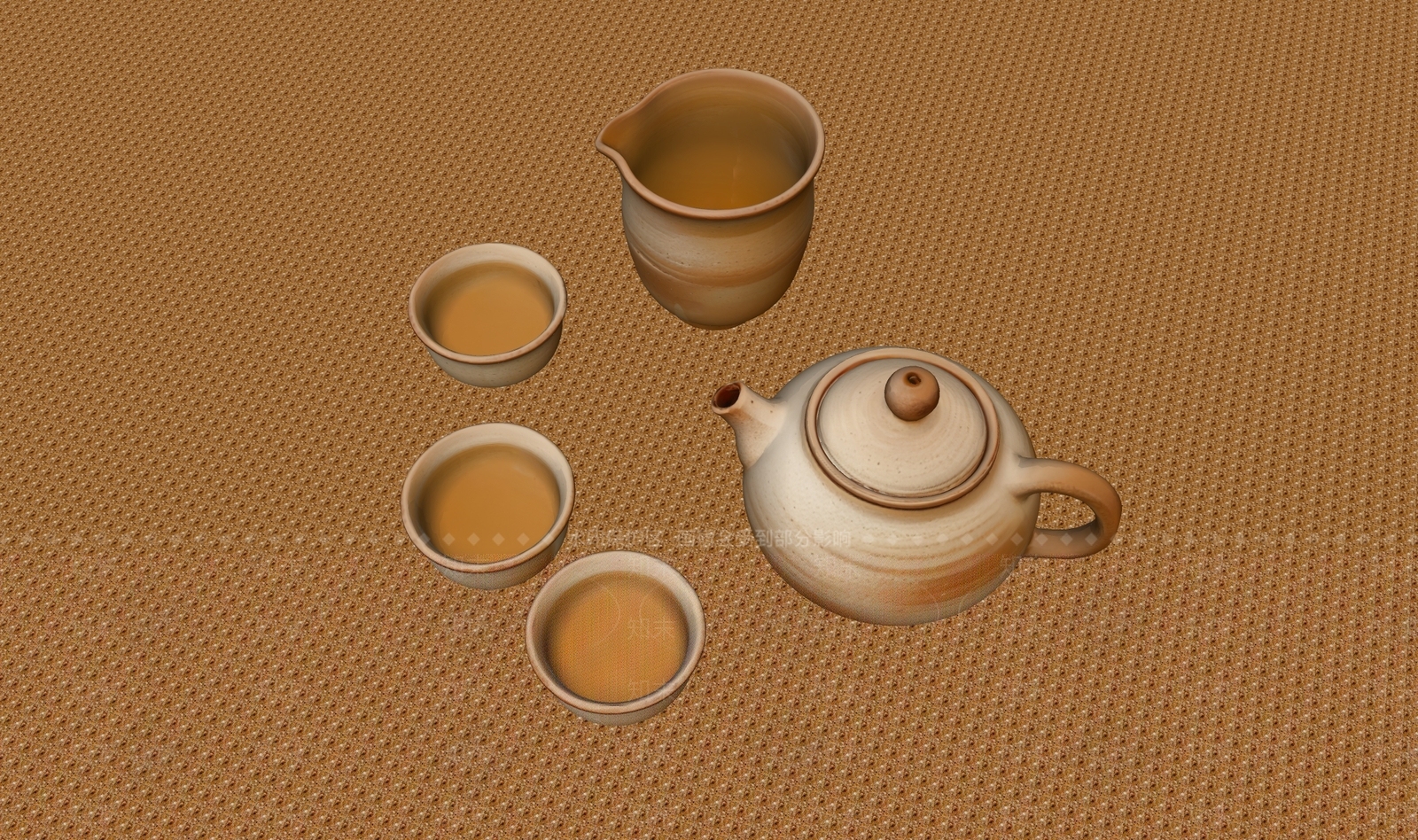 日式茶具SU模型下载【ID:1234026529】
