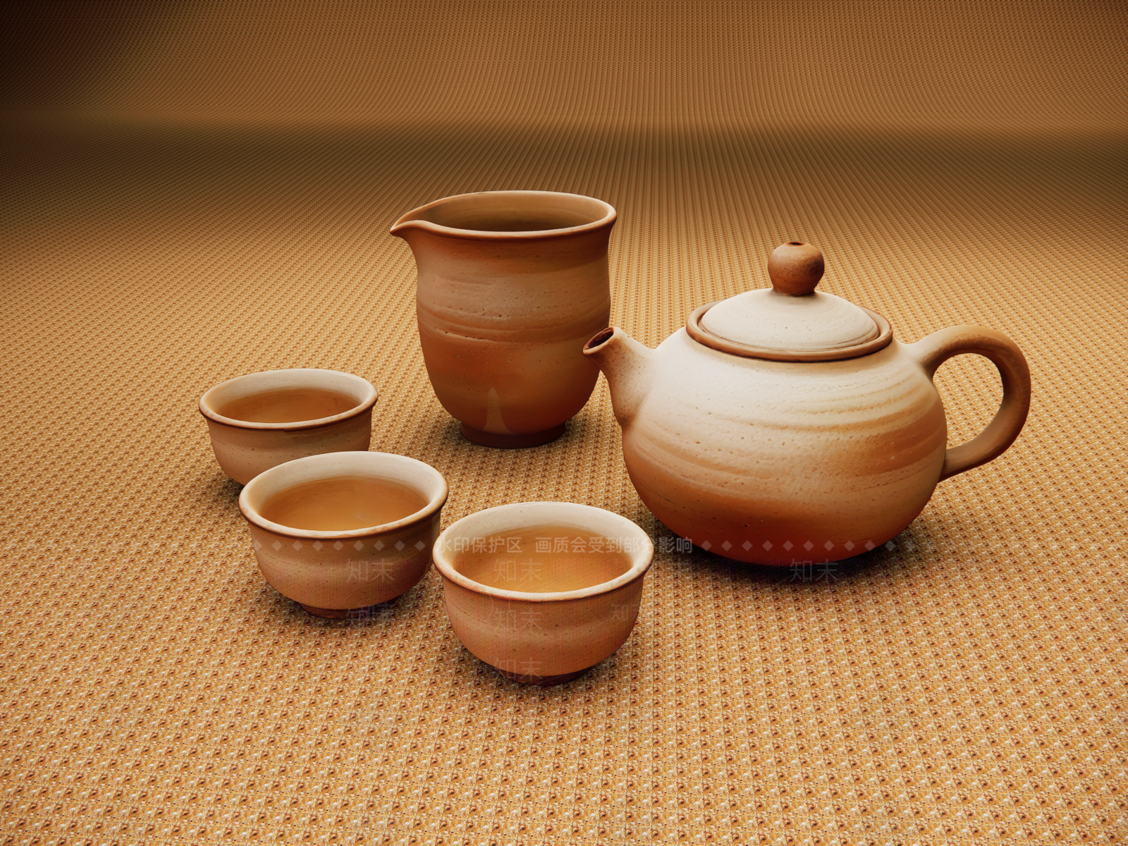 日式茶具SU模型下载【ID:1234026529】