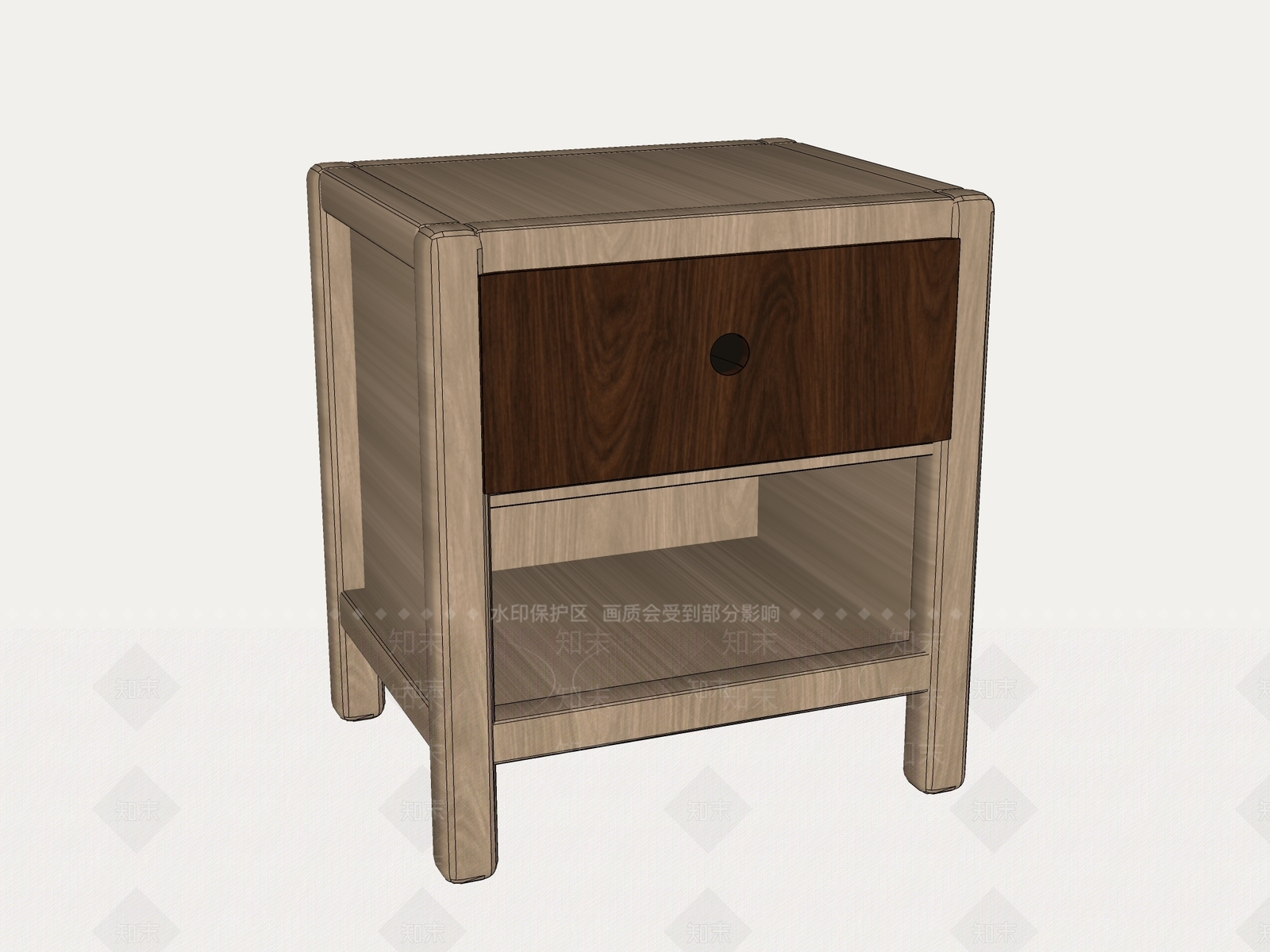原木风床头柜3D模型下载【ID:1234028065】