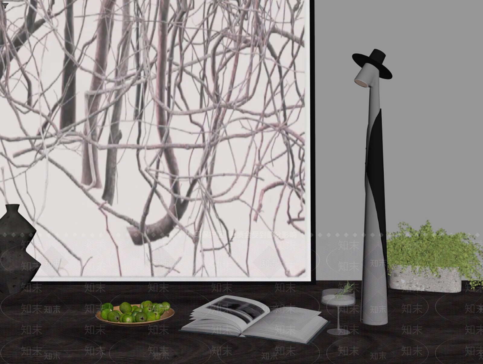 现代简约落地灯3D模型下载【ID:1234028112】