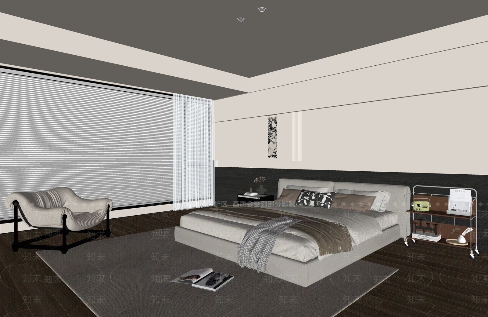 现代简约主卧3D模型下载【ID:1234031140】