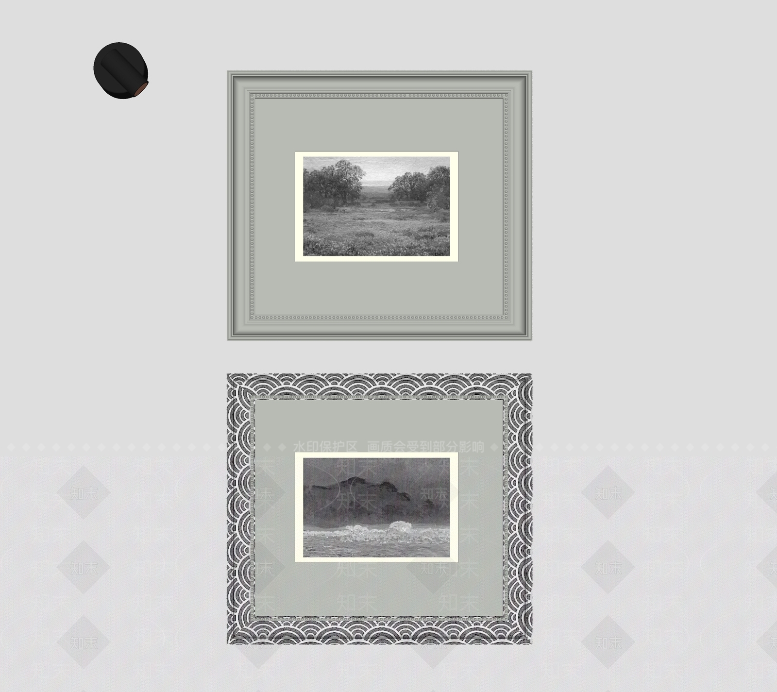 奶油风画框SU模型下载【ID:1234031283】