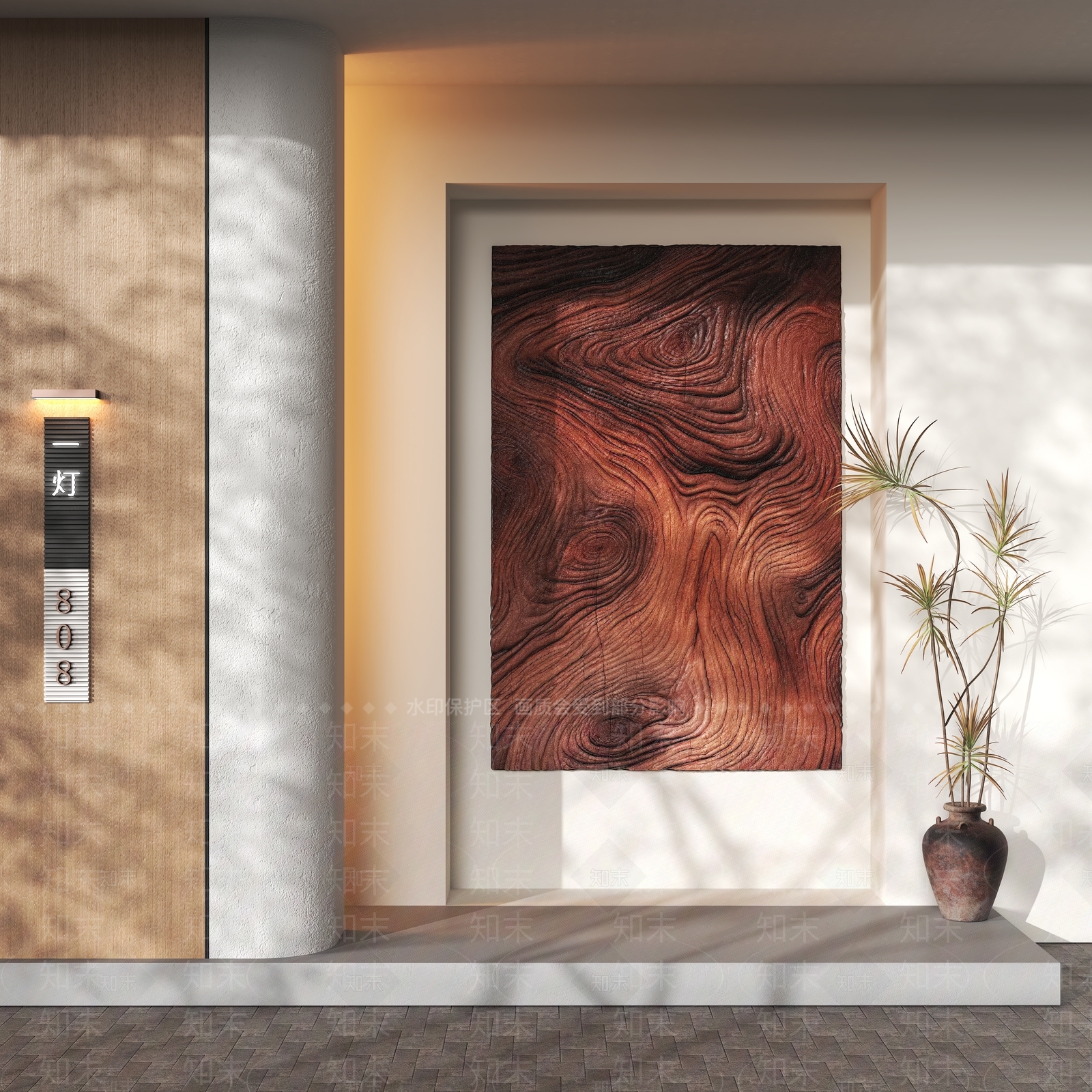 新中式艺术展厅SU模型下载【ID:1234031321】