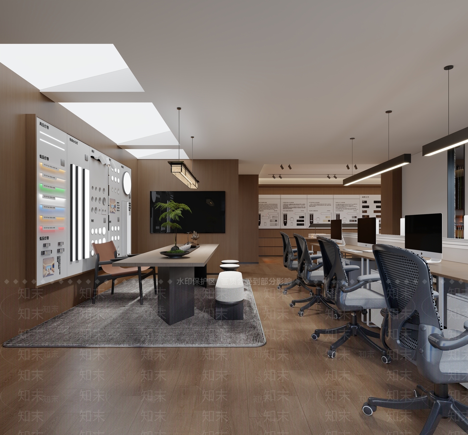 现代简约木作展厅3D模型下载【ID:1234031895】