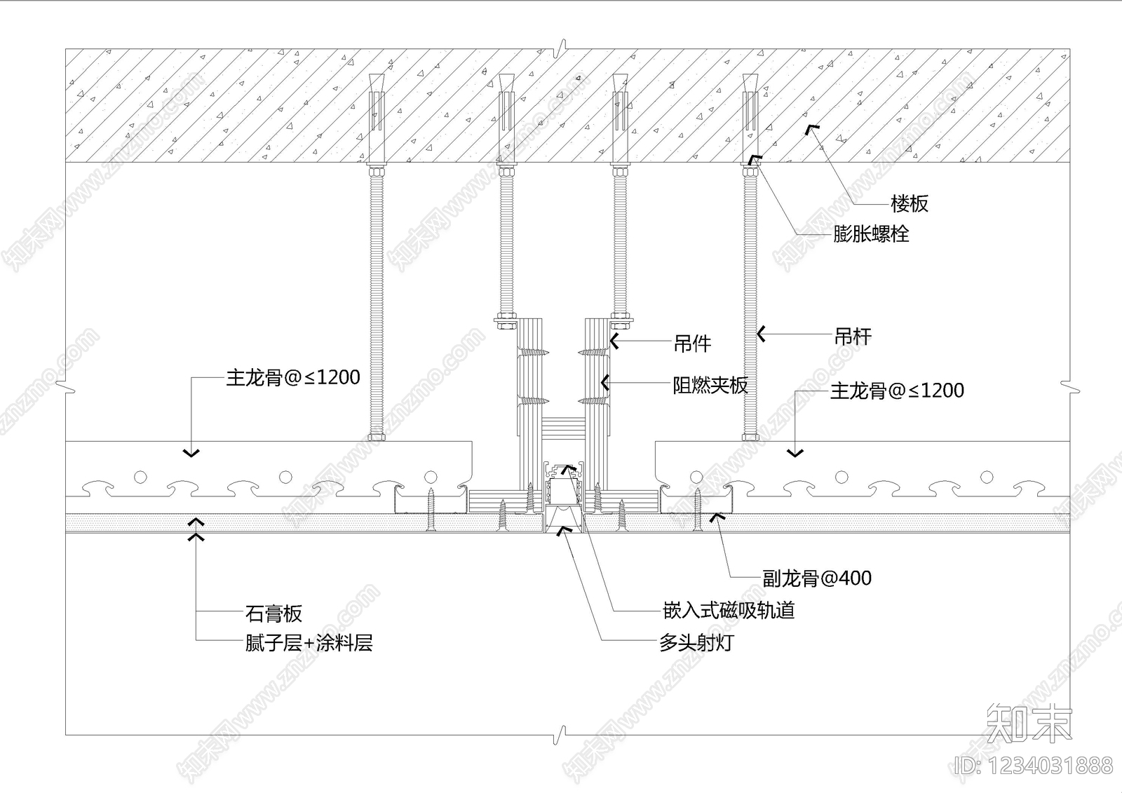 灯节点cad施工图下载【ID:1234031888】