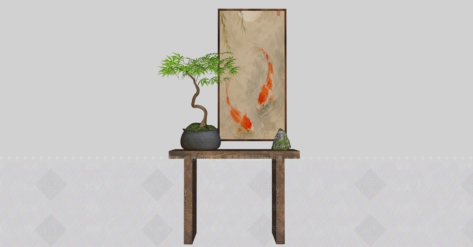 新中式玄关SU模型下载【ID:1234031989】