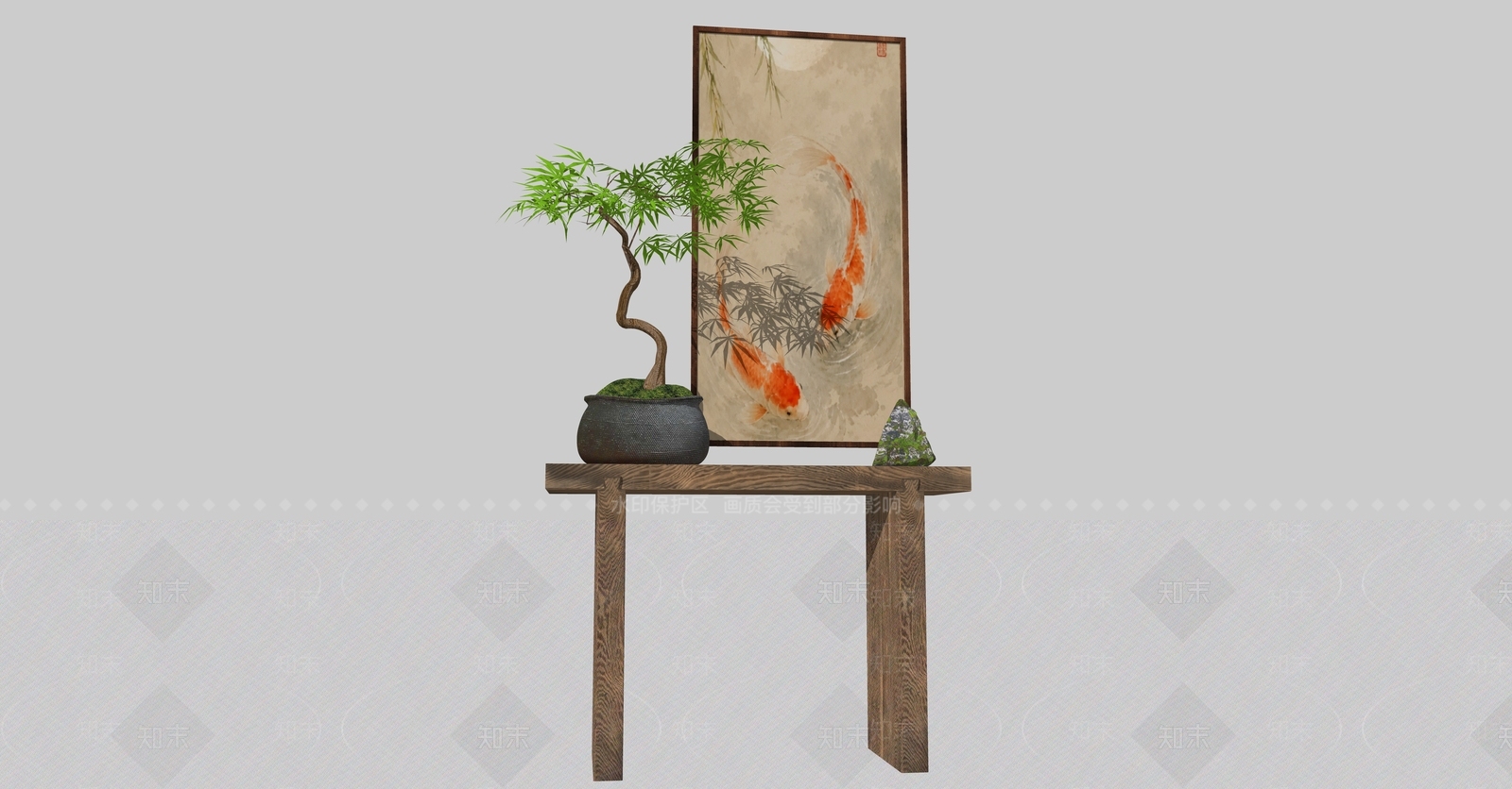 新中式玄关SU模型下载【ID:1234031989】