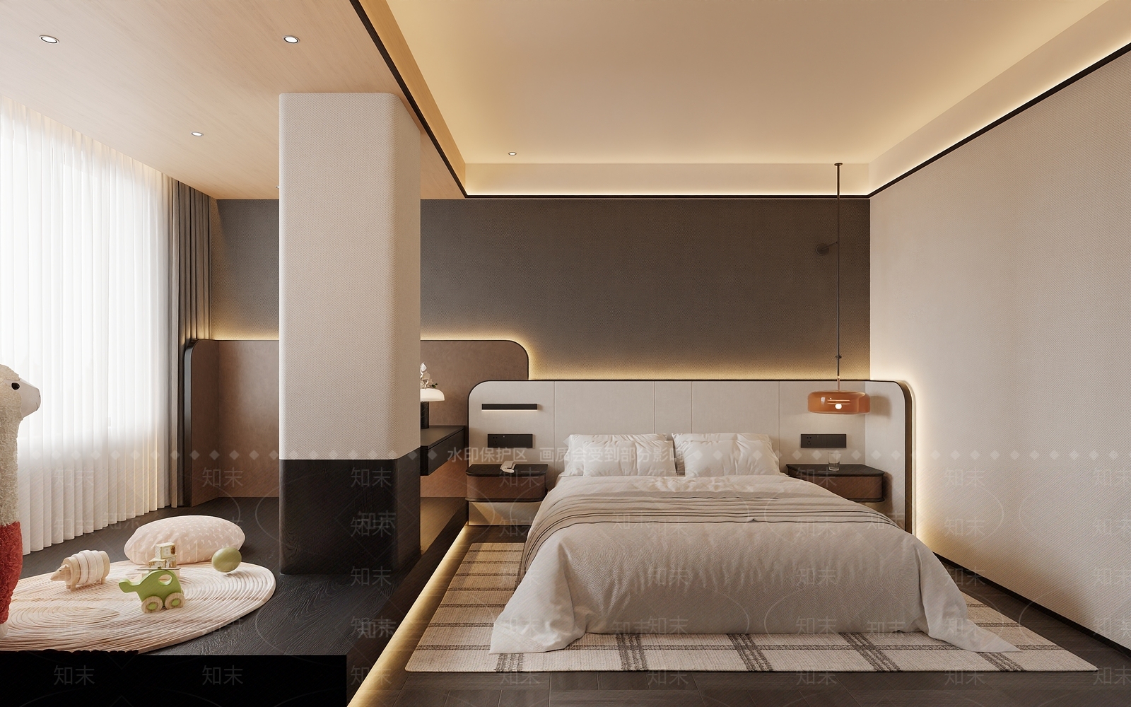 现代简约酒店客房3D模型下载【ID:1234032744】