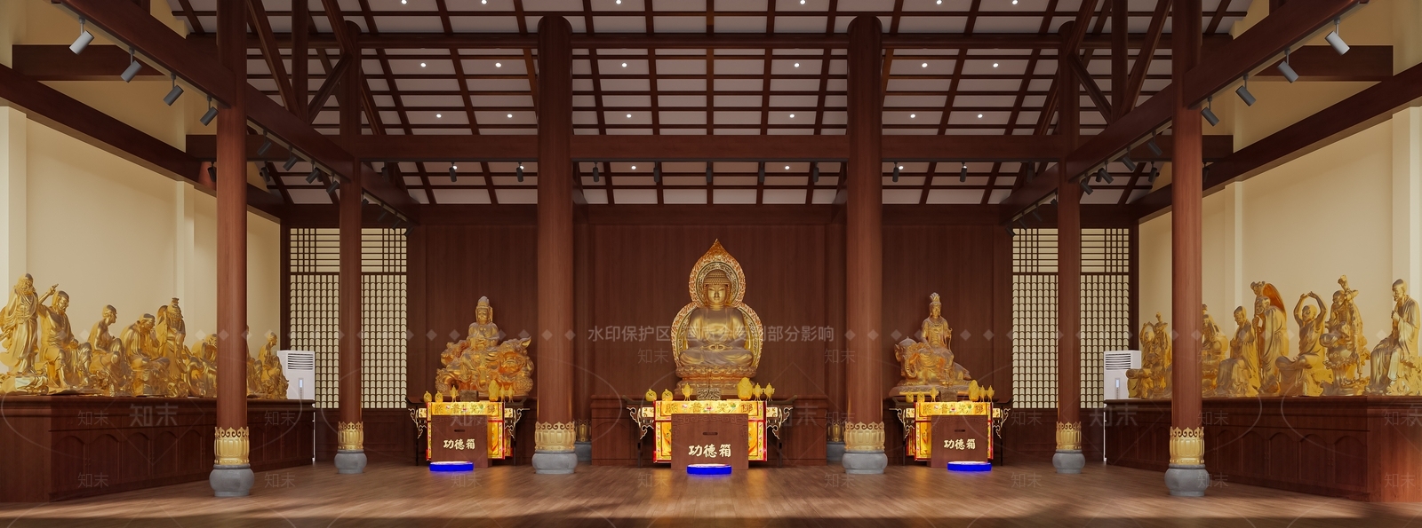 中式佛堂3D模型下载【ID:1234033073】