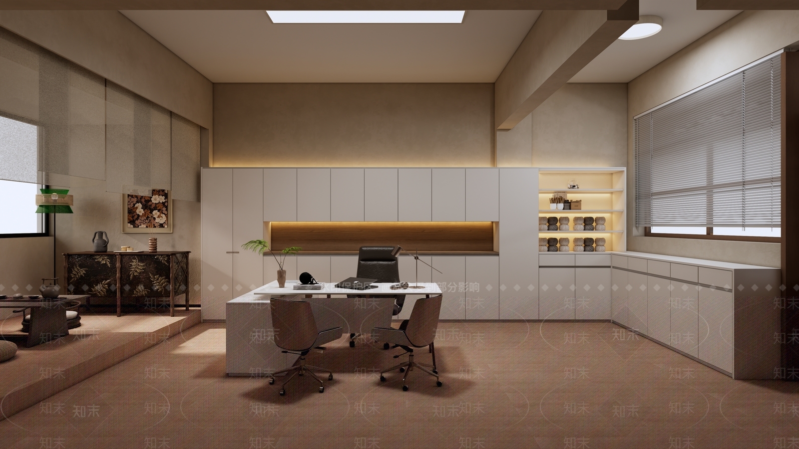 新中式经理办公室SU模型下载【ID:1234033165】
