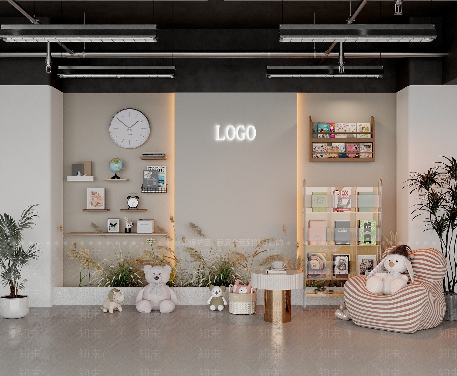 现代简约书店3D模型下载【ID:1234034396】