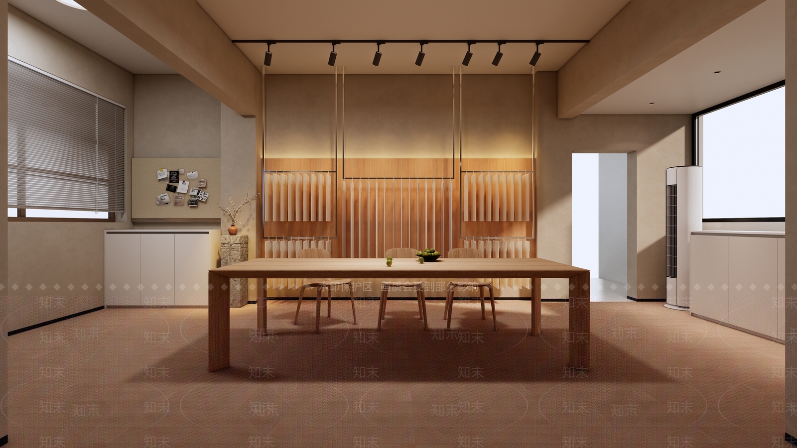 原木风会议室SU模型下载【ID:1234033385】