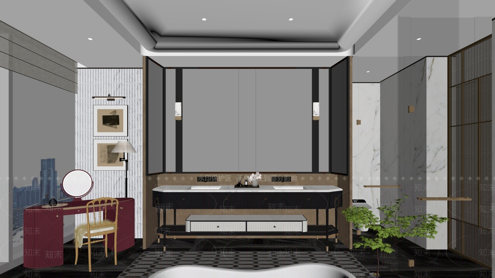 轻奢卫生间3D模型下载【ID:1234033362】