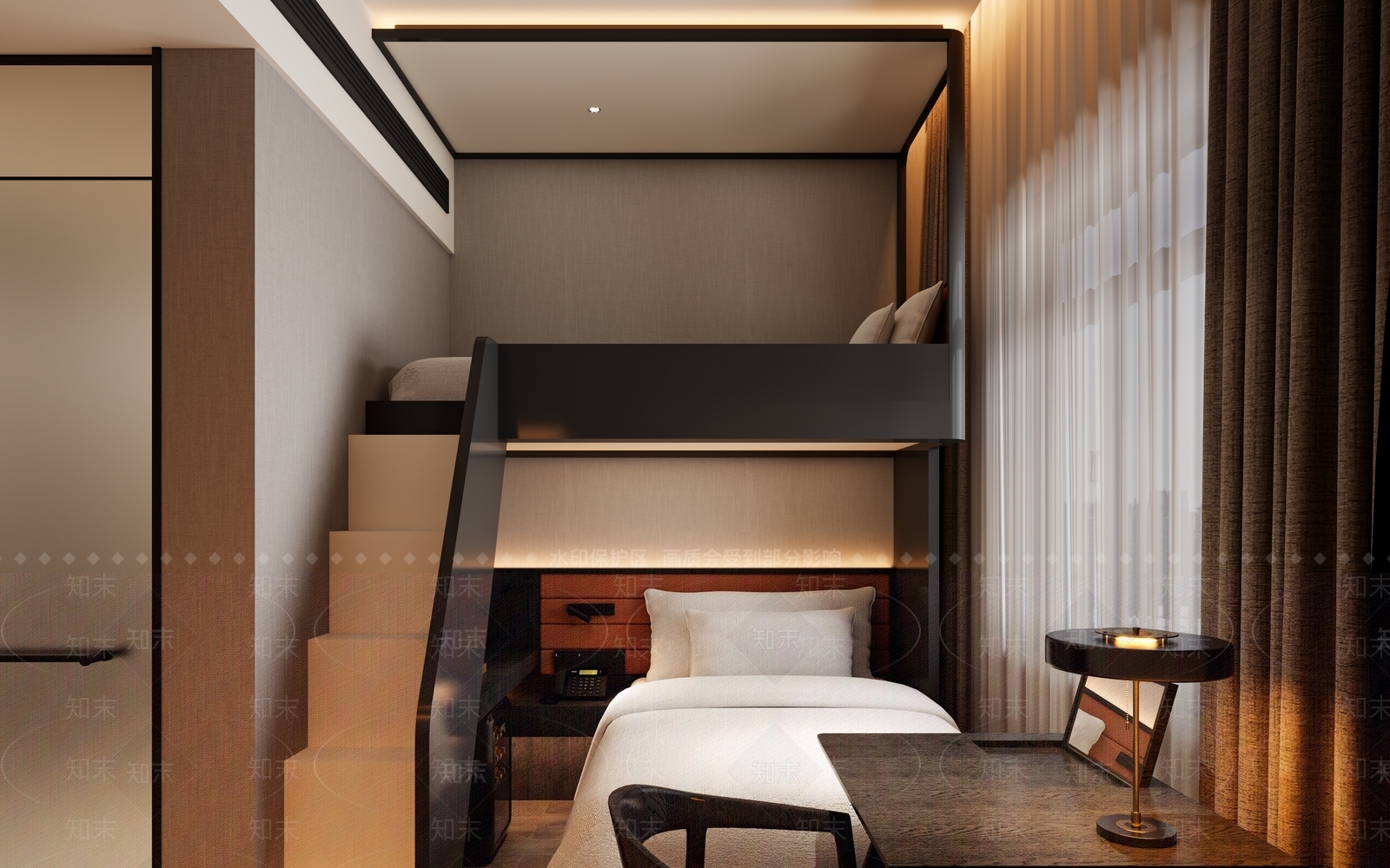 现代简约酒店客房3D模型下载【ID:1234033575】
