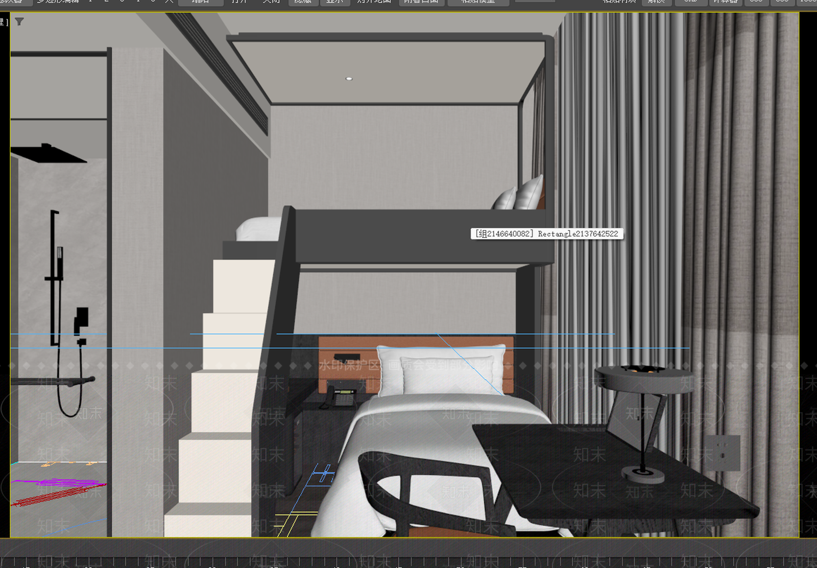现代简约酒店客房3D模型下载【ID:1234033575】