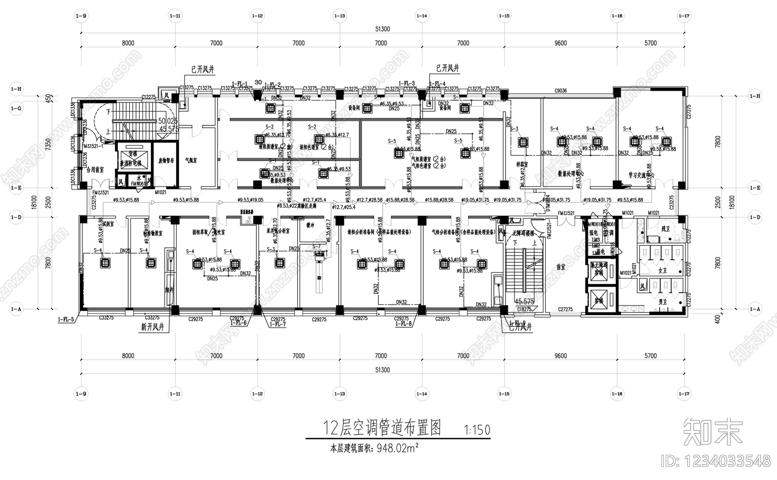 实验室cad施工图下载【ID:1234033548】
