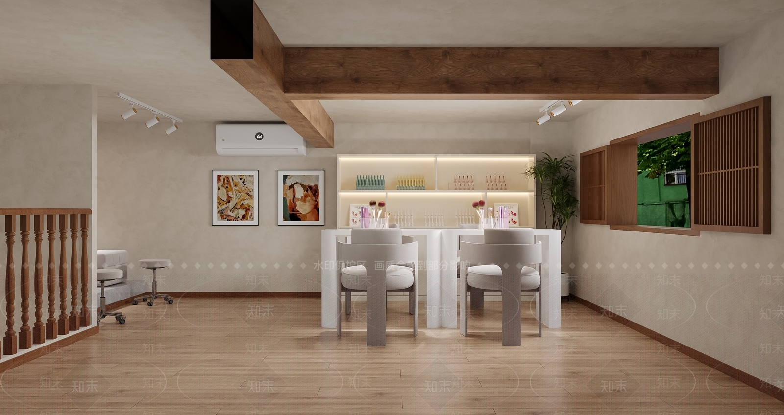 奶油风美甲店3D模型下载【ID:1234033612】