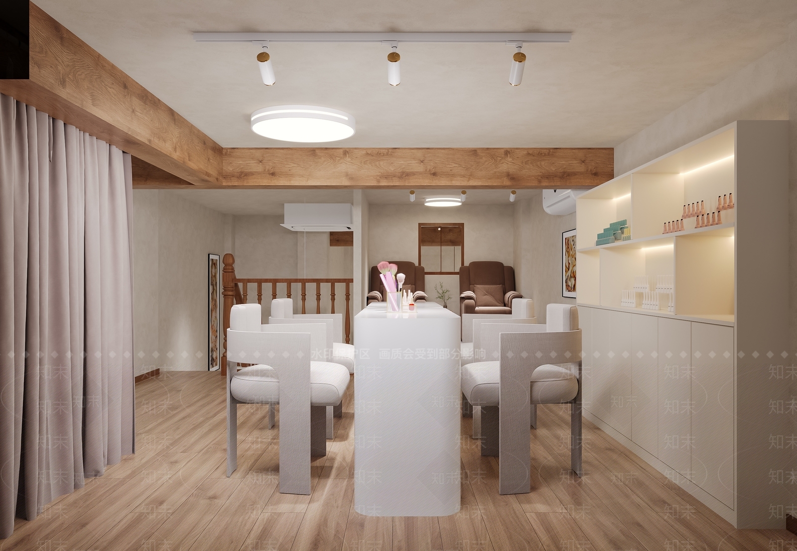 奶油风美甲店3D模型下载【ID:1234033612】