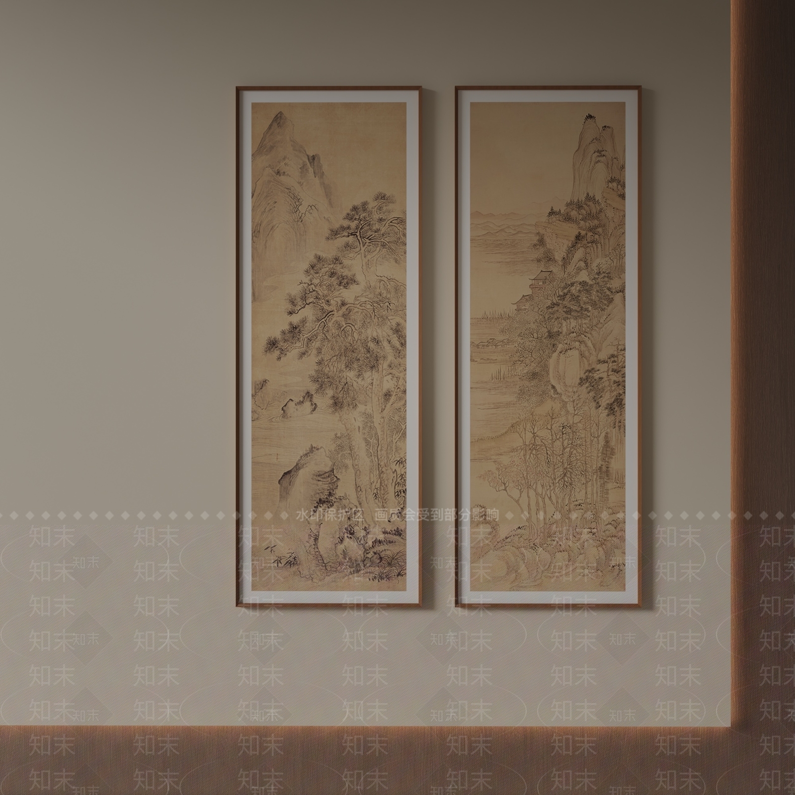 新中式山水画SU模型下载【ID:1234033706】