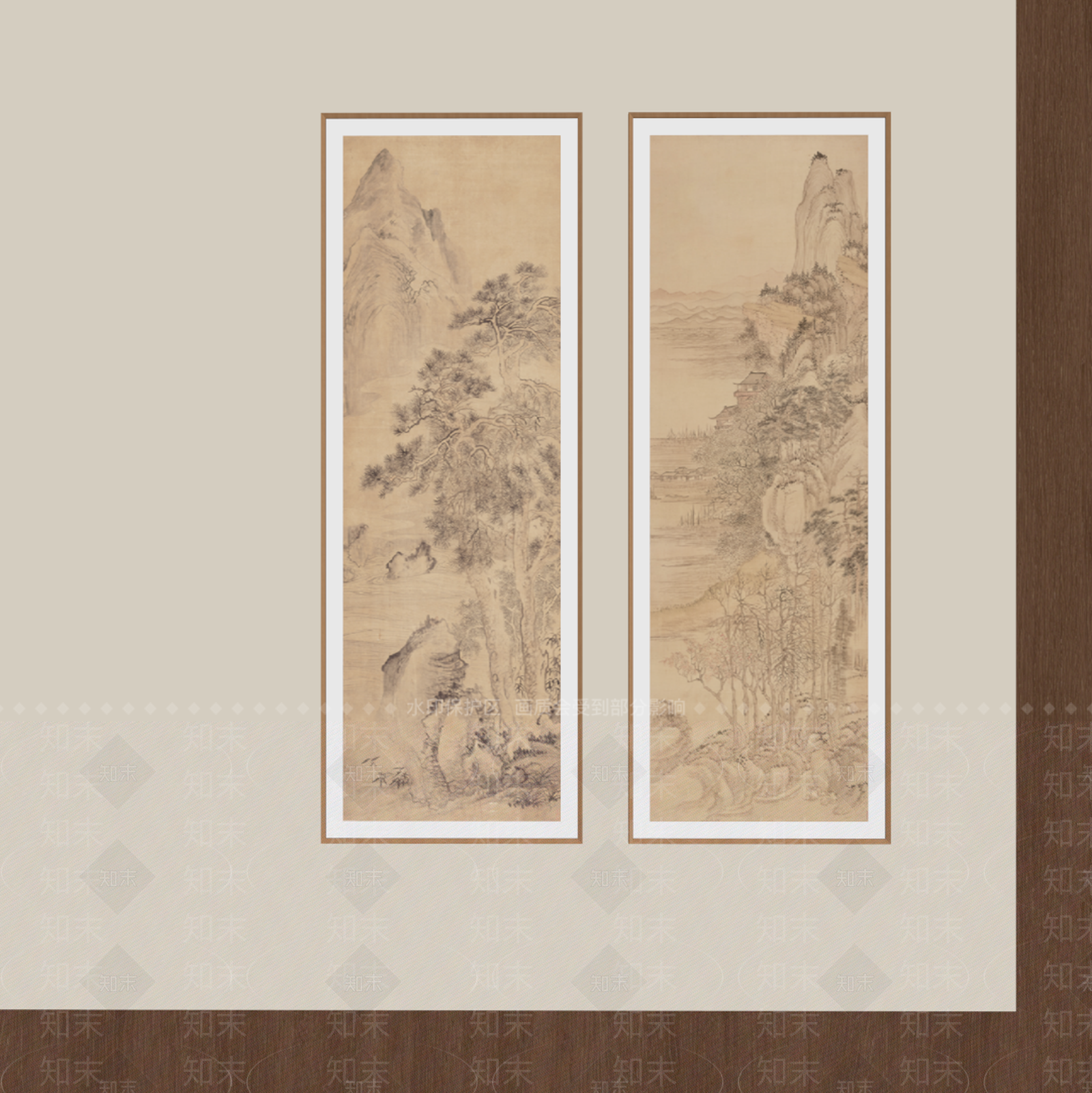 新中式山水画SU模型下载【ID:1234033706】