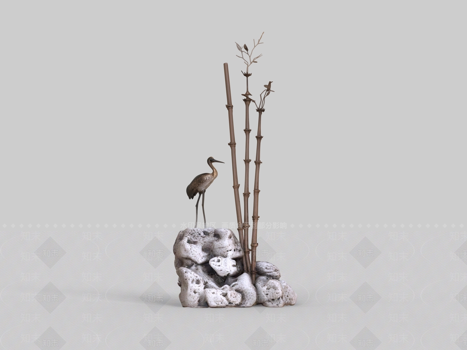 新中式雕塑摆件SU模型下载【ID:1234034158】