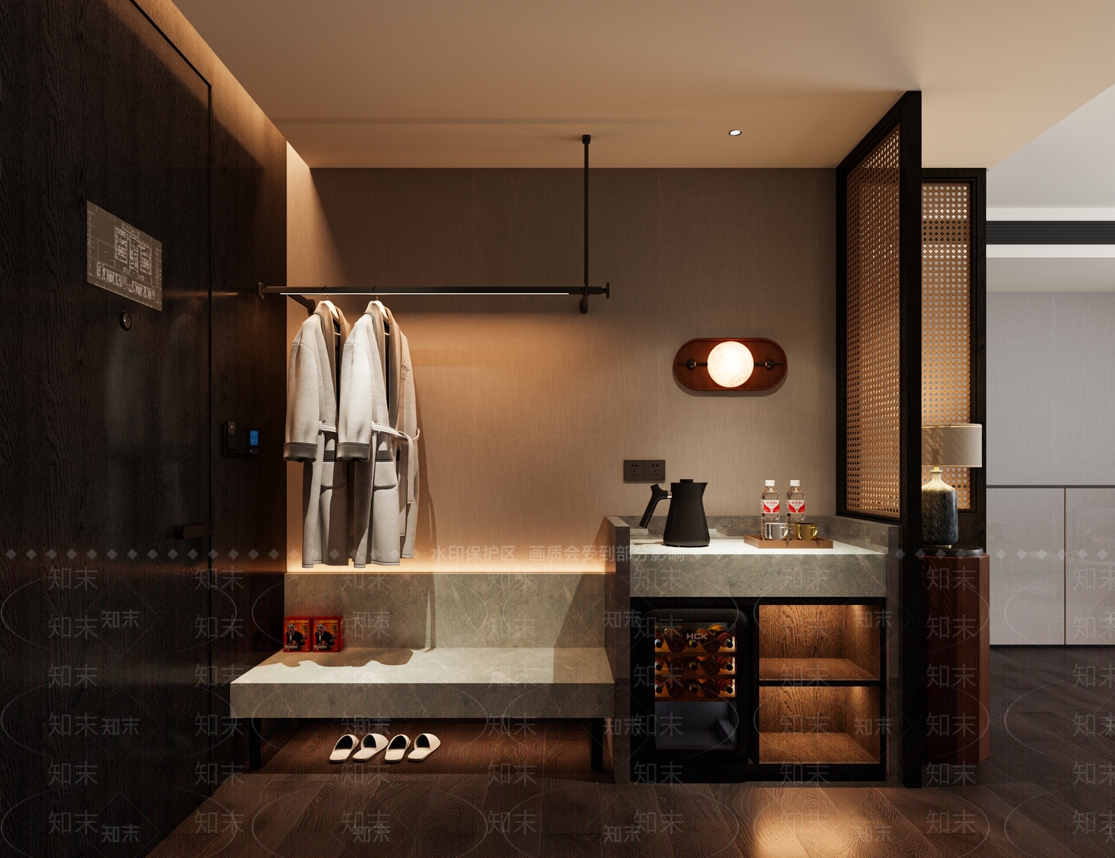 现代酒店客房3D模型下载【ID:1234034371】