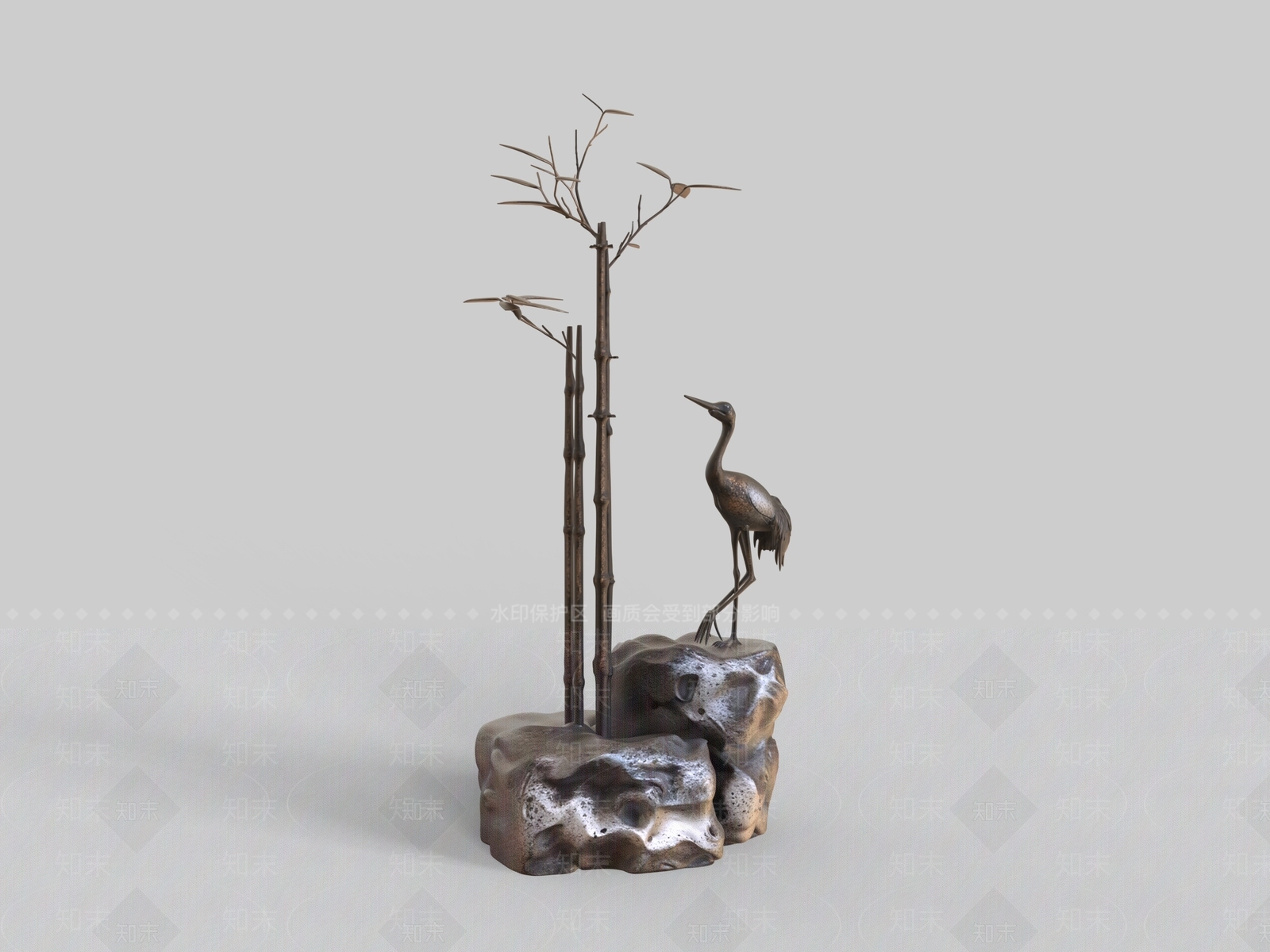新中式雕塑摆件3D模型下载【ID:1234034470】